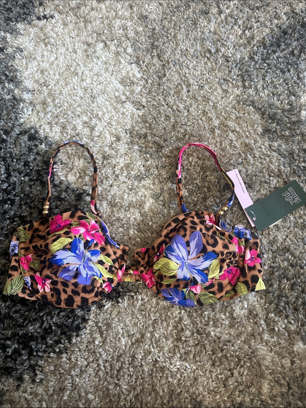 wild fable Leopard Floral Bikini set Brown, Blue, Pink, Green